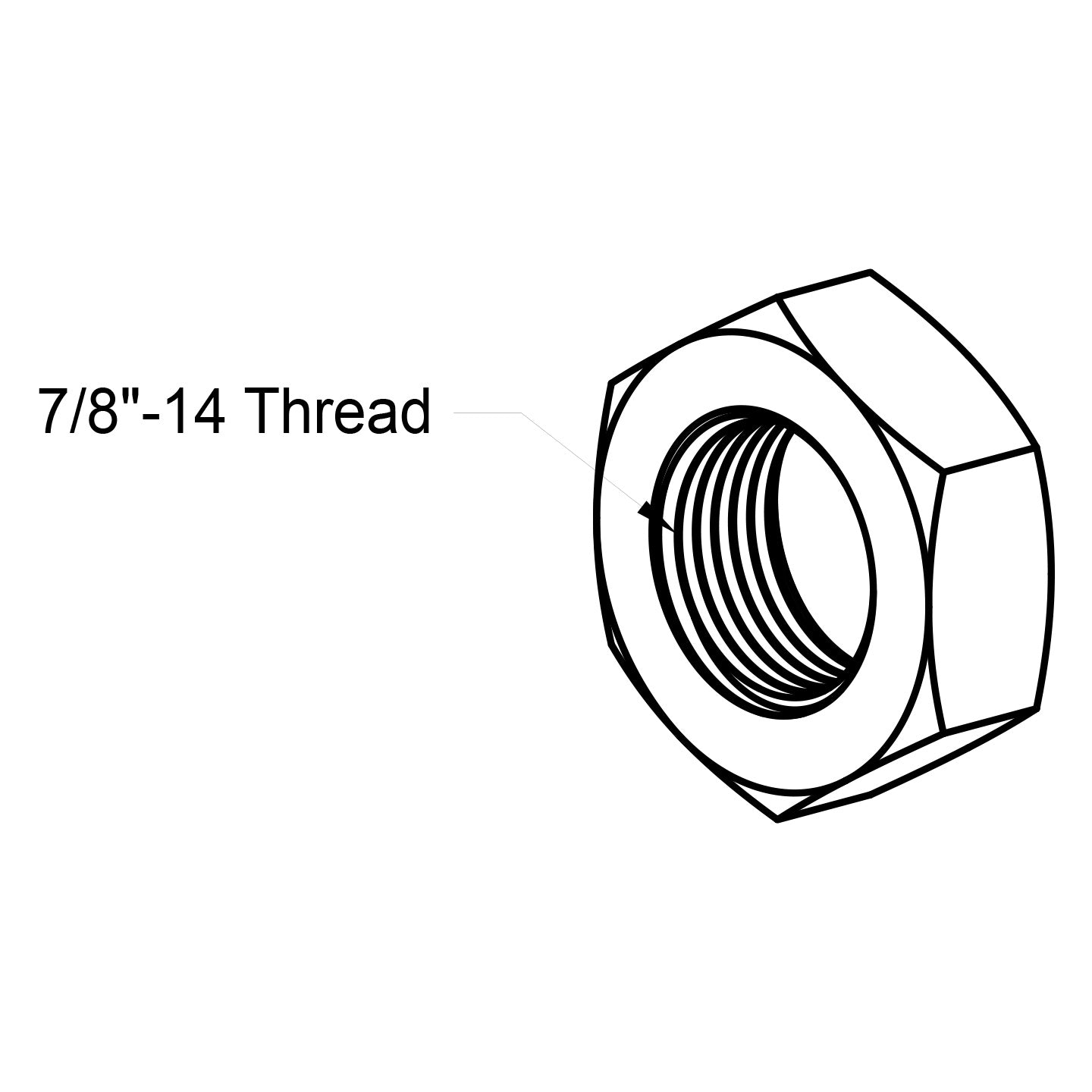 7/8" Jam Nut - 14 TPI - Carbon Steel